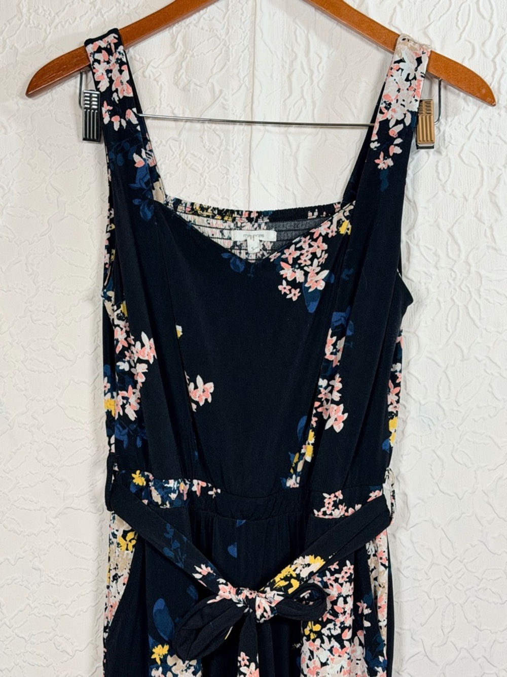 Maurice’s Black Floral Sweetheart Tank Jumpsuit Sz S - Picture 4 of 14